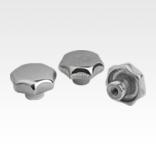 Star grips similar to DIN 6336, aluminium, Form E, blind tapped hole