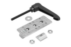 Profile slider
with clamping lever, Form S, standard