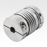 Metal bellows couplings, mini 
with clamp hubs, stainless steel