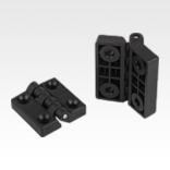 Plastic hinges with fastening holes