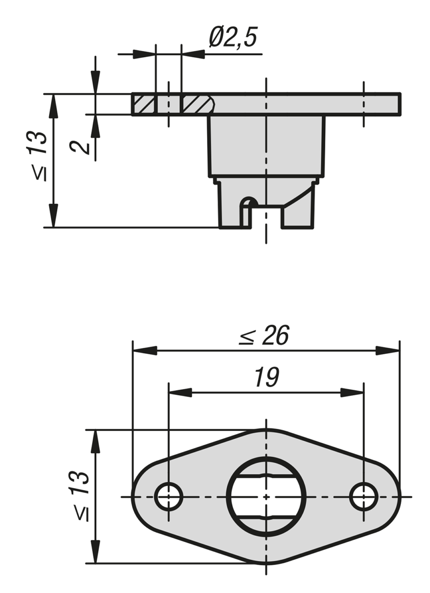 Lock bottom parts for quarter turn latches