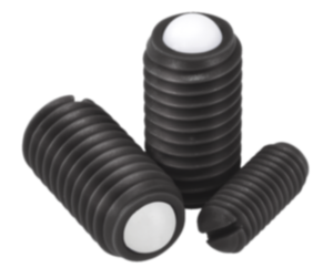 Spring plungers with slot and POM ball, plastic Spring plungers with slot and POM ball, plastic