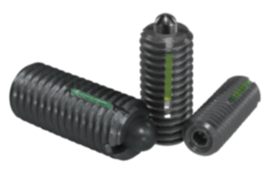 Spring plungers with hex socket and thrust pin, steel, with thread lock Spring plungers with hex socket and thrust pin, steel, with thread lock