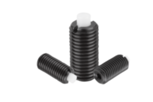 Spring plungers with hexagon socket and flattened POM thrust pin, steel Spring plungers with hexagon socket and flattened POM thrust pin, steel