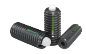 Spring plungers with hex socket and POM thrust pin, steel, with thread lock - inch Spring plungers with hex socket and POM thrust pin, steel, with thread lock - inch