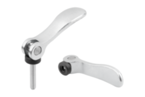 Cam levers, steel with internal or external thread, plastic thrust washer and steel stud - inch Cam levers, steel with internal or external thread, plastic thrust washer and steel stud - inch
