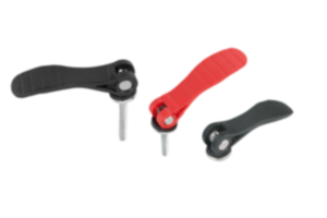 Cam levers, plastic with internal and external thread, plastic-metal thrust washer and steel or stainless steel stud - inch Cam levers, plastic with internal and external thread, plastic-metal thrust washer and steel or stainless steel stud - inch