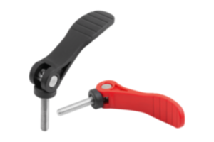 Cam levers, plastic, adjustable with external thread, plastic thrust washer and steel or stainless steel stud - inch Cam levers, plastic, adjustable with external thread, plastic thrust washer and steel or stainless steel stud - inch