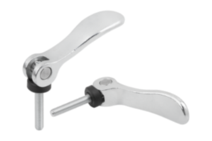 Cam levers, steel, adjustable with external thread, plastic thrust washer and steel stud - inch Cam levers, steel, adjustable with external thread, plastic thrust washer and steel stud - inch