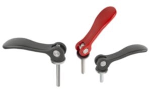 Cam levers, aluminum, adjustable with external thread, plastic-metal thrust washer and steel or stainless steel stud - inch Cam levers, aluminum, adjustable with external thread, plastic-metal thrust washer and steel or stainless steel stud - inch