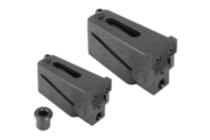 Side clamps, steel with elongated holes, jaws serrated Side clamps, steel with elongated holes, jaws serrated