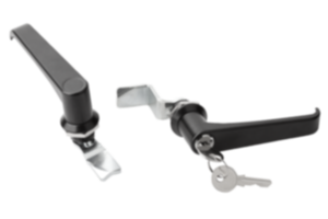 Cuartos de vuelta con empuñadura en L de zinc, diámetro de la carcasa 32 mm Cuartos de vuelta con empuñadura en L de zinc, diámetro de la carcasa 32 mm