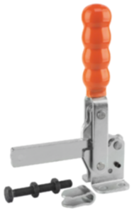 Toggle clamps vertical with flat foot and full holding arm Toggle clamps vertical with flat foot and full holding arm