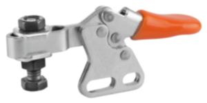 Toggle clamps mini horizontal with straight foot and adjustable clamping spindle Toggle clamps mini horizontal with straight foot and adjustable clamping spindle