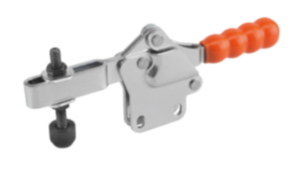 Toggle clamps horizontal with straight foot and adjustable clamping spindle Toggle clamps horizontal with straight foot and adjustable clamping spindle