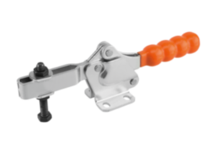 Toggle clamps horizontal with flat foot and adjustable clamping spindle Toggle clamps horizontal with flat foot and adjustable clamping spindle
