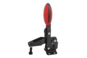 Toggle clamps vertical with flat foot and adjustable clamping spindle Toggle clamps vertical with flat foot and adjustable clamping spindle