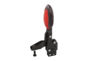 Toggle clamps vertical with safety interlock with straight foot and adjustable clamping spindle Toggle clamps vertical with safety interlock with straight foot and adjustable clamping spindle