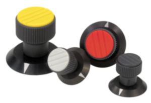 Knurled knobs with arrow Knurled knobs with arrow