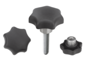 Star grips with projecting steel bushing  Star grips with projecting steel bushing