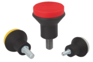 Boutons champignon en plastique avec filetage et capuchon - pouces Boutons champignon en plastique avec filetage et capuchon - pouces