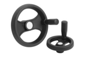 Handwheels 2-spoke plastic, with revolving grip - inch Handwheels 2-spoke plastic, with revolving grip - inch