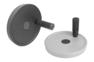 Volants pleins en aluminium avec poignée cylindrique tournante Volants pleins en aluminium avec poignée cylindrique tournante