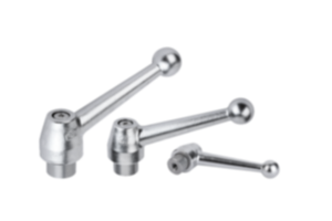 Manettes indexables en inox, polies par électrolyse, avec taraudage, insert fileté en inox Manettes indexables en inox, polies par électrolyse, avec taraudage, insert fileté en inox