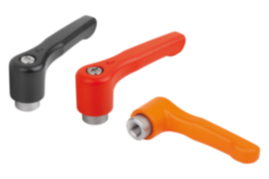 Adjustable handles, die-cast zinc, flat with internal thread, threaded insert stainless steel Adjustable handles, die-cast zinc, flat with internal thread, threaded insert stainless steel