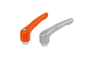 Adjustable handles, die-cast zinc with internal thread, satin finish, threaded insert blue passivated steel Adjustable handles, die-cast zinc with internal thread, satin finish, threaded insert blue passivated steel