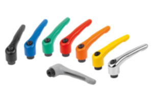 Adjustable handles, die-cast zinc with internal thread, threaded insert black oxidized steel Adjustable handles, die-cast zinc with internal thread, threaded insert black oxidized steel