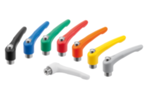 Adjustable handles, die-cast zinc with internal thread and protective cap, threaded insert stainless steel Adjustable handles, die-cast zinc with internal thread and protective cap, threaded insert stainless steel