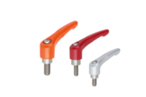 Adjustable handles, die-cast zinc, with external thread, satin finish, threaded insert stainless steel Adjustable handles, die-cast zinc, with external thread, satin finish, threaded insert stainless steel