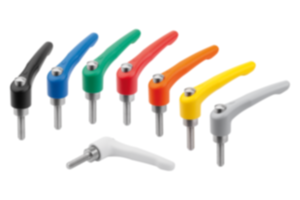 Adjustable handles, die-cast zinc with external thread and protective cap, threaded pin stainless steel Adjustable handles, die-cast zinc with external thread and protective cap, threaded pin stainless steel