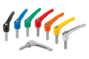 Adjustable handles, die-cast zinc with external thread, threaded insert stainless steel Adjustable handles, die-cast zinc with external thread, threaded insert stainless steel