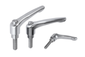 Adjustable handles, stainless steel with external thread and protective cap, threaded pin stainless steel Adjustable handles, stainless steel with external thread and protective cap, threaded pin stainless steel