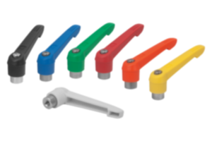 Adjustable handles, plastic, with internal thread and zinc toothed ring , thread insert stainless steel Adjustable handles, plastic, with internal thread and zinc toothed ring , thread insert stainless steel