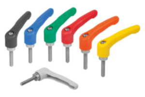 Adjustable handles, plastic with external thread, threaded insert stainless steel Adjustable handles, plastic with external thread, threaded insert stainless steel