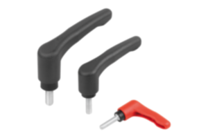 adjustable handles ECO, plastic with external thread, threaded insert blue passivated steel adjustable handles ECO, plastic with external thread, threaded insert blue passivated steel
