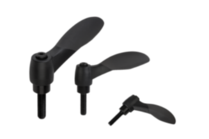 Adjustable handles 2K with external thread, threaded pin black oxidized steel Adjustable handles 2K with external thread, threaded pin black oxidized steel