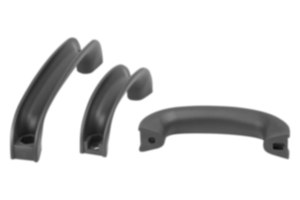 Poignées coudées en plastique, profil en U avec trou oblong Poignées coudées en plastique, profil en U avec trou oblong