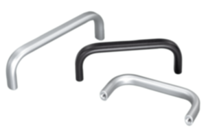 Pull handles, anodised aluminum, oval profile 12x8, mounted from the rear Pull handles, anodised aluminum, oval profile 12x8, mounted from the rear