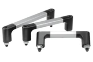 Tubular handles, aluminum with powder coated grip legs Tubular handles, aluminum with powder coated grip legs