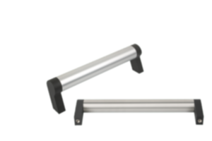 Empuñaduras de tubo de aluminio con punta de empuñadura de plástico, diagonal Empuñaduras de tubo de aluminio con punta de empuñadura de plástico, diagonal