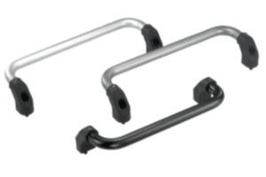 Tubular handles, aluminum, angled with plastic grip legs Tubular handles, aluminum, angled with plastic grip legs