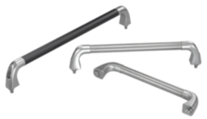 Tubular handles, stainless steel with investment cast grip legs Tubular handles, stainless steel with investment cast grip legs