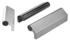 Ledge handles, aluminum with end caps Ledge handles, aluminum with end caps