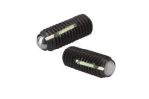 Ball-end thrust screws without head with full ball, with thread lock Ball-end thrust screws without head with full ball, with thread lock