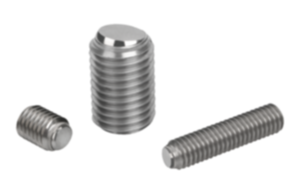 Ball-end thrust screws without head stainless steel with flattened ball and rotation lock Ball-end thrust screws without head stainless steel with flattened ball and rotation lock