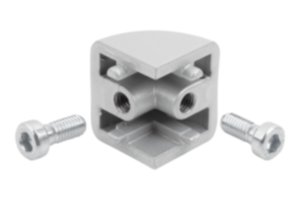 Raccord d'angle pour support pour plaque de verre Raccord d'angle pour support pour plaque de verre